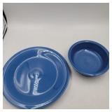 Fiesta dinner plate and bowl lapis color 10.5in