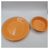 Fiesta dinner plate and bowl orange color 10.5in
