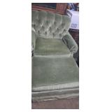 Oakbrook Green velvet chair with Ottoman
