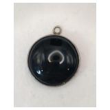 Silver black onyx pendant marked Mexican 925.