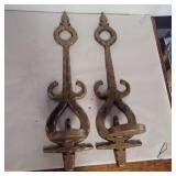 Homco metal wall candle sconces 18in