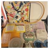 Pins, transfers, pattern, sewing circle and