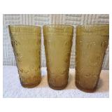 Three American Concord Amber 6 1/2 inches tall
