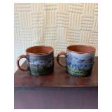 Pair of bicycle theme, coffee, and soup mug .