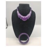 Vintage Chucky purple necklace w/ matching