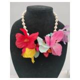 Vintage  plastic fruit flower necklace