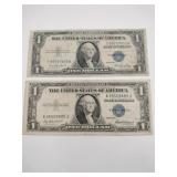 2 1935 blue sails silver certificate dollars
