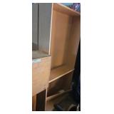 2 matching wooden bookshelfs some shelf pegs