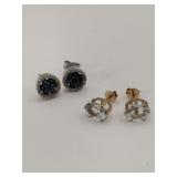 14k WG Gabriel & co stud earrings marked 14k G