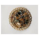 West Germany tiger Stone brooch