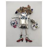 Carrette by Ganz shopper brooch w/hat purse