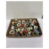 Holiday celebrations green trim napkin rings &