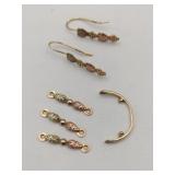 10k gold earrings jewelry pieces.  .100oz (