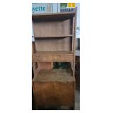 Dixie furniture wooden hutch 2pc with shelves and