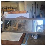 3 panel mirror with wood frame woth wood carving