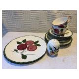 Blue Ridge plates, saucers, one cup extra cup,
