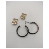 Silver hoop earrings silver gold tone backings