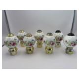 Seven end pieces decorative flower knobs.