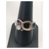 Silver art deco ring missing Big Stone Marked 925
