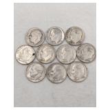 10 1948,1960,1961 silver dimes