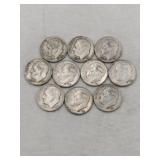 10 1956,1958,1959 silver dimes