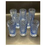 8 Indiana Glass Whitehall Colony blue footed iced