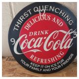 Coca-cola metal circle sign