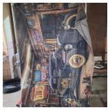 Hot rod fabric wall hanging 56 x 75