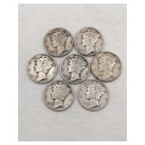 7 Mercury dimes mixed years