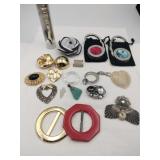 Group of scarf ties, purse hangers, cuffs