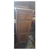 solid oak single-door storage cabinet 18x15x53