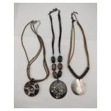 Costume jewelry rope and beaded necklaces