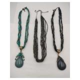 Seed beaded mult i-strand necklaces