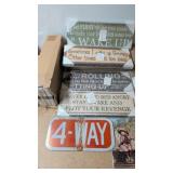 wall hanging signs wooden & metal