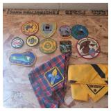 Girl scout patches and boy scout kerchiefs