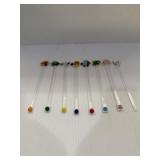 set of hand-blown glass swizzle sticks 8