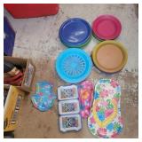 Plastic plates and serving dishes