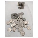 23 nickels 49 dimes mixed years