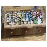 wood sewing thread spool holder