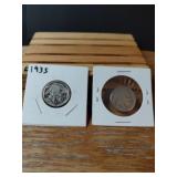2 SILVER BUFFALO NICKELS INBGREAT SHAPE
