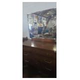 Mcm mirred dresser with 6 drawers chrome knobs