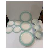 Hazel Atlas 'Ripple'  milk glass plates featuring