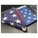 Sewn cotton American flag and smaller 2x4' flag