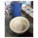 blue speckled enamelware coffee pot, Great choice