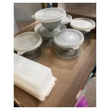 6 Tupperware footed dessert or pudding cup with a