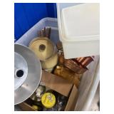 Tupperware containers cake, pans, fondue pot,