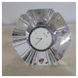 Orrefors Sweden crystal glass clock 5in tall