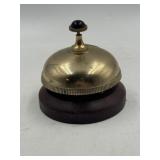 Authentic Bombay brass and wood reception desk