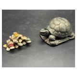 Pair of  turtle and tortoise figurines