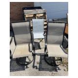 2 metal swivel patio dining captains chais and